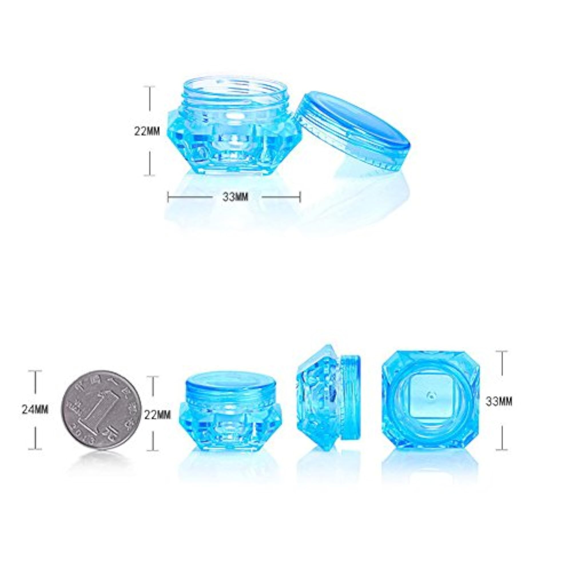 50Pcs Cosmetic Sample Empty Container Plastic Jars for Cream & Makeup
